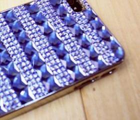 Hollywood Regency Crystal studded iphone case, iphone 5 case, handmade case, Deep blue crystals, Trendy, Chic, Hollywood Regency