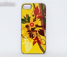 Pretty floral background iphone case, printed, yellow, flower, rose, iphone 4 iphone 5 case, iphone case iphone4, iphone5, cute, shabby, chic