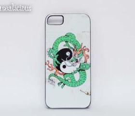 Yin and Yang iphone case, printed case, iphone 5, iphone 4 custom, handmade, yin and yang, asian, designer, dragon