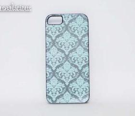 Sky blue damask design iphone case, Victorian, vitnage, pretty iphone case, iphone 4 case, iphone 5 case, elegant, stylish, designer case